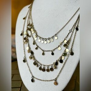 Gold Coin Layered Necklace